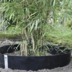 Barrière anti‑racines noire pré‑découpée avec barre de raccord en aluminium pour jardin