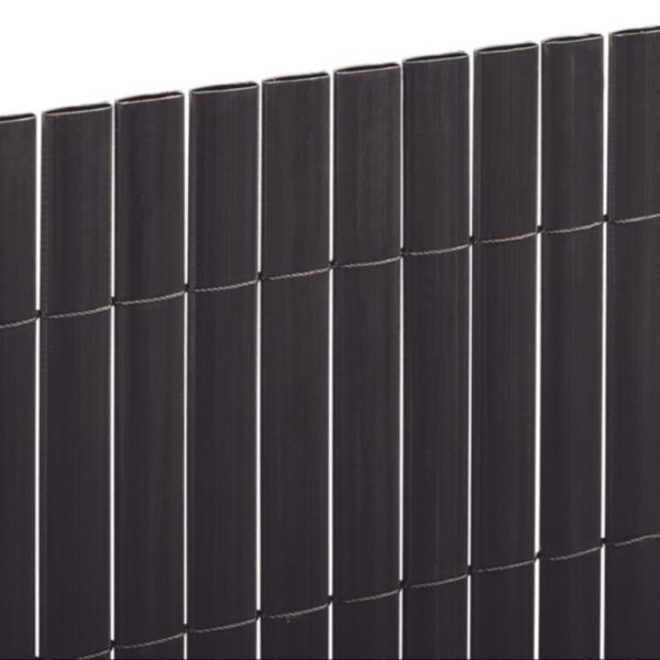 Canisse PVC double face anthracite 20 mm 1,5 x 3 m pour occultation clôture et jardin