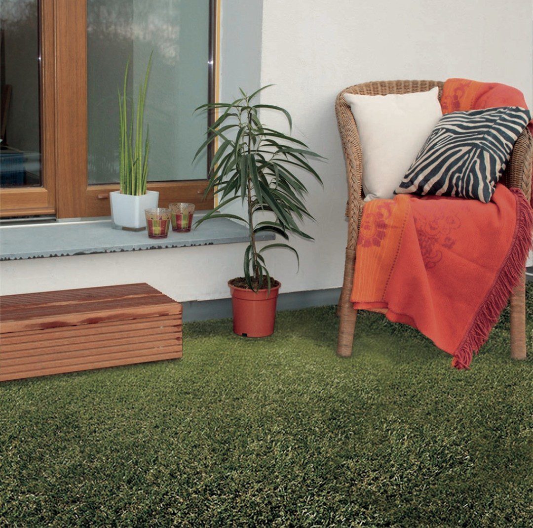 Gazon artificiel 20 mm vert et marron pour jardin Gazon artificiel vert et marron 20 mm pour jardin, terrasse et pelouse sans entretien