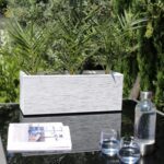 Balconnière blanc cérusé 25 L pour plantes et fleurs