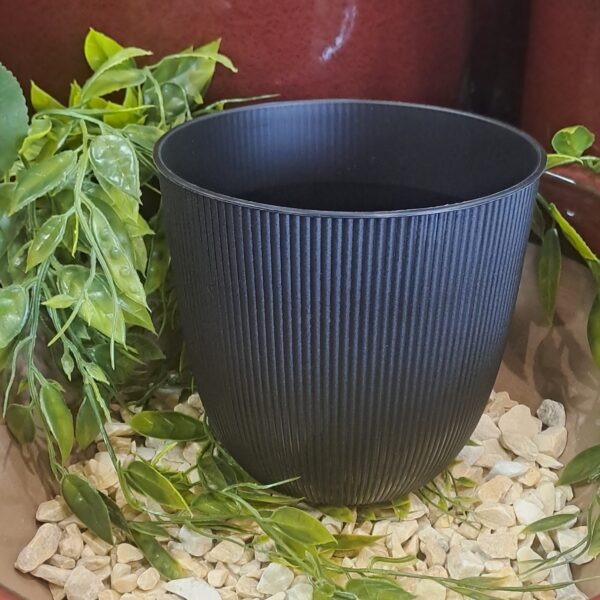 Cache‑pot Iris noir 2,1 L pour plantes