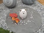 Objet décoratif chat en céramique blanc — statue de chat 8.5×8.5×10 cm pour décoration intérieure.