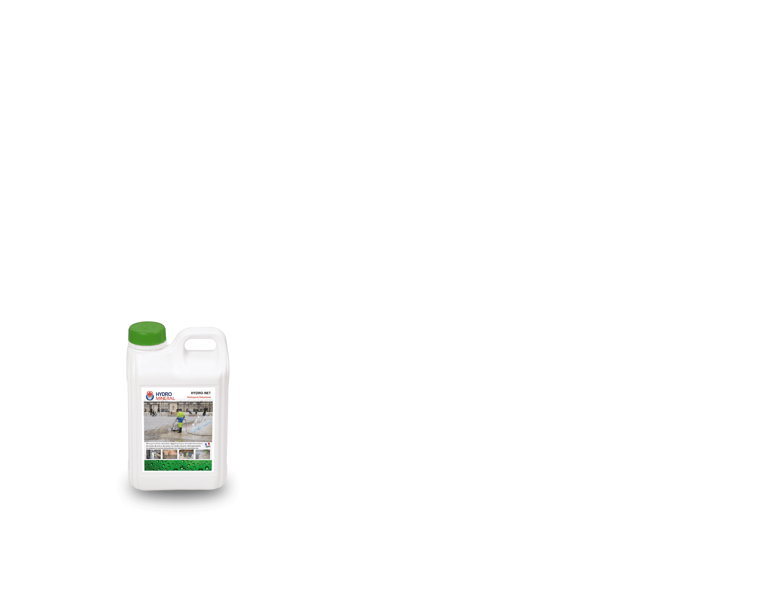 Nettoyant urbain Hydro-Net Spray – 2 L Nettoyant urbain Hydro-Net Spray 2 L, solution prête à l’emploi pour nettoyage et décapage des surfaces minérales.