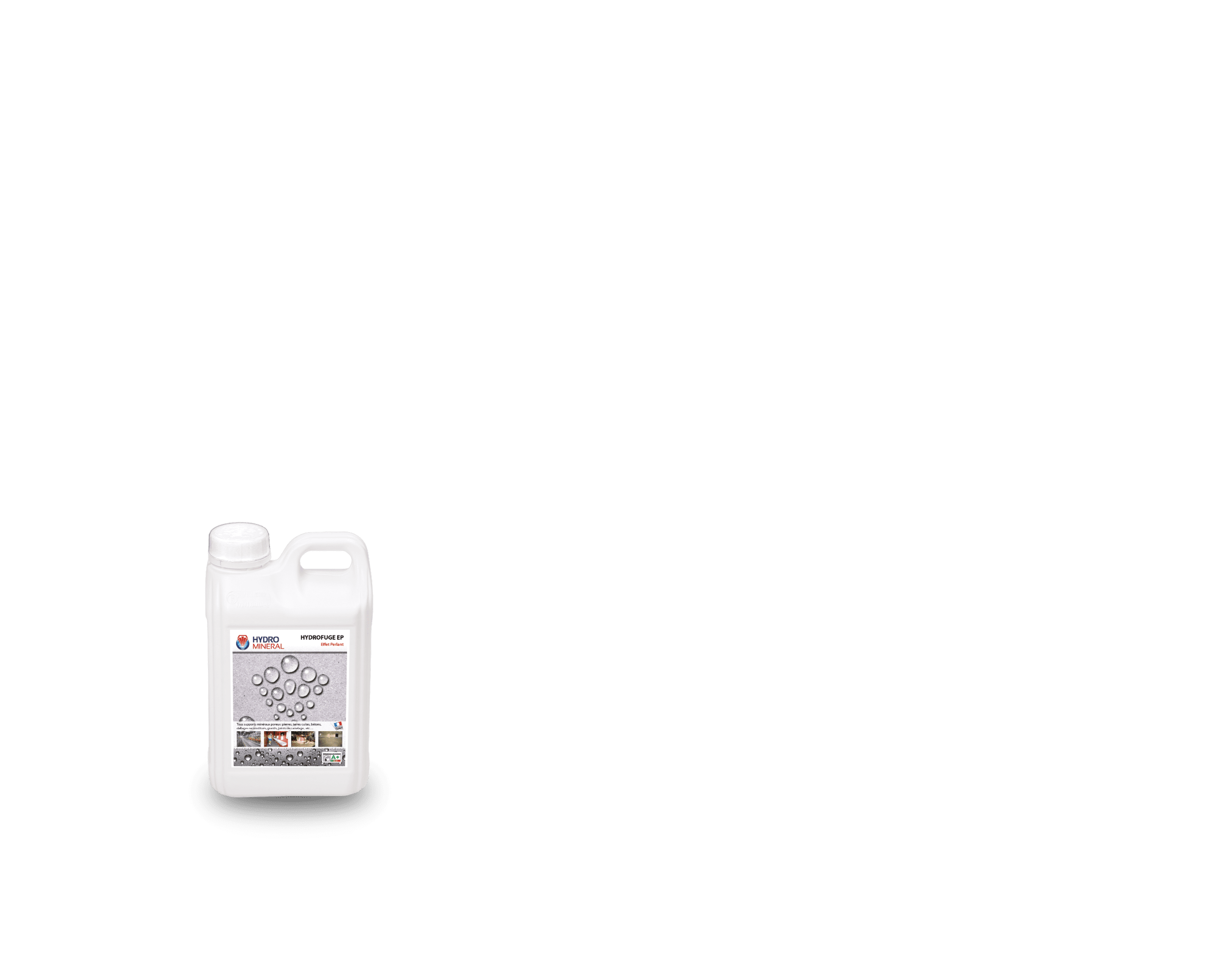 Hydrofuge EP Effet Perlant – 2 L Bidon Hydrofuge EP Effet Perlant 2 L, traitement hydrofuge pour surfaces minérales, protection longue durée.