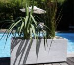 Jardinière Graphit blanc cérusé 98 L pour plantes et fleurs