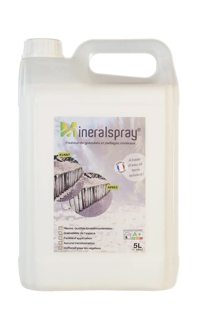 Minéral – bidon 5 L Bidon de minéralisant hydrofuge 5 L Mineral pour traiter et protéger les surfaces minérales poreuses.