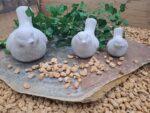 Oiseaux décoratifs en ciment gris pour décoration intérieure ou extérieure.