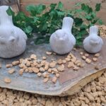 Oiseaux décoratifs en ciment gris pour décoration intérieure ou extérieure.