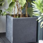 Pot carré Basaltup gris anthracite 21 L pour plantes