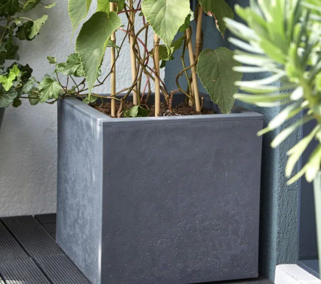 Pot carré Basalt'up gris anthracite 21 L Pot carré Basaltup gris anthracite 21 L pour plantes