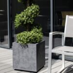 Pot carré Basalt anthracite 31 L pour plantes