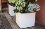 Pot carré Graphitup blanc cérusé 21 L pour plantes