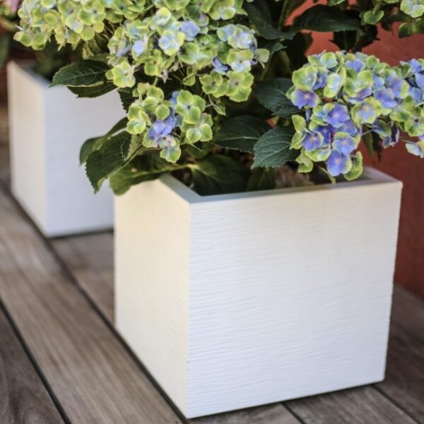Pot carré Graphitup blanc cérusé 21 L pour plantes