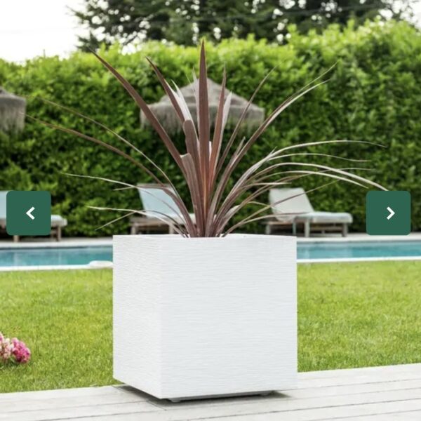 Pot carré Graphitup blanc cérusé 31 L pour plantes
