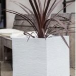 Pot carré Graphitup blanc cérusé 57 L pour plantes