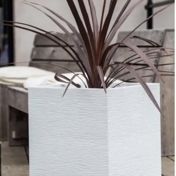 Pot carré Graphitup blanc cérusé 57 L pour plantes