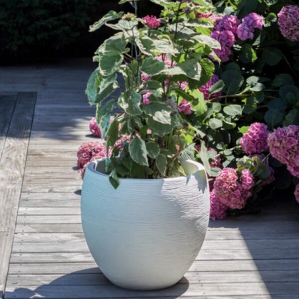 Pot Egg Graphitup blanc cérusé 46 L pour plantes