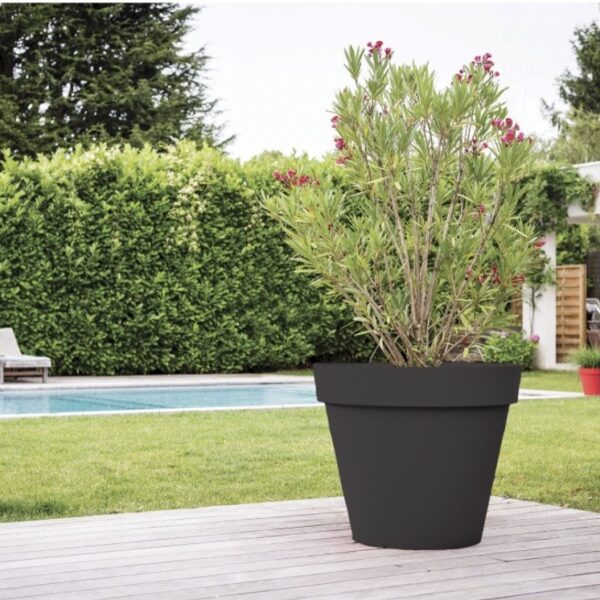 Pot Toscane anthracite 170 L pour plantes et arbustes