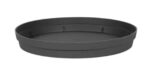 Soucoupe ronde Toscane anthracite Ø 22,5 cm en plastique pour pots de fleurs