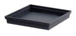 Soucoupe carrée Toscane anthracite 32,6 × 32,6 cm en plastique pour pot de fleurs