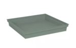 Soucoupe carrée Toscane vert laurier 40 × 40 cm en plastique pour pot de fleurs