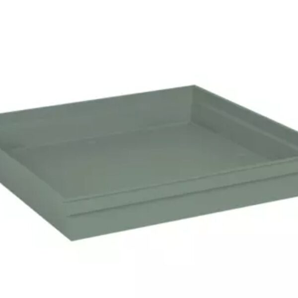 Soucoupe carrée Toscane vert laurier 40 × 40 cm en plastique pour pot de fleurs