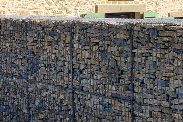 Mur en gabions décoratif pour aménagement paysager et jardin extérieur