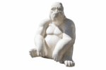 Statue gorille terrazzo blanc – décoration design pour intérieur et extérieur
