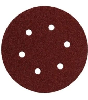 Lot de 5 disques abrasifs grain P100 pour ponceuse, destinés aux travaux de ponçage intermédiaire et de préparation des surfaces.