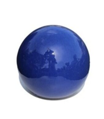 Boule décorative en céramique bleue de 20 cm de diamètre pour la décoration intérieure ou extérieure.