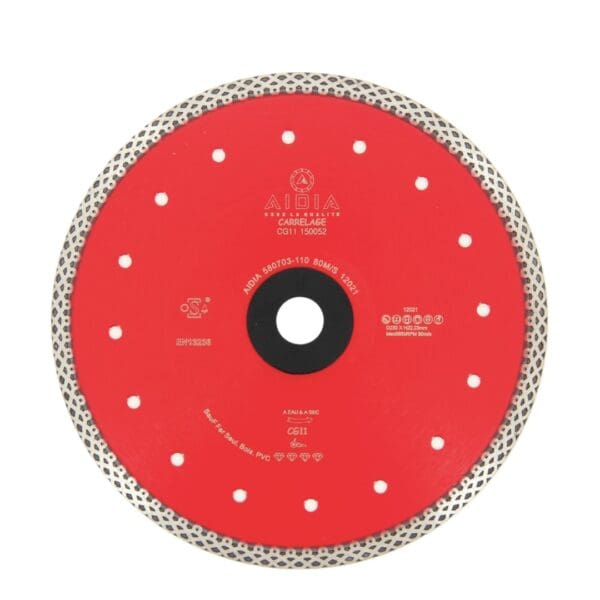 Disque diamant pour carrelage et grès cérame très dur avec alésage 22,23 mm, conçu pour une découpe précise et sans éclats.