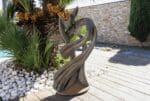 Statue Couple de rêve effet rouille hauteur 90 cm pour décoration de jardin