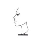 Sculpture visage ombre en métal noir 110 cm pour décoration de jardin contemporaine