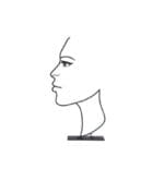Sculpture visage ombre en métal noir 110 cm pour décoration de jardin contemporaine