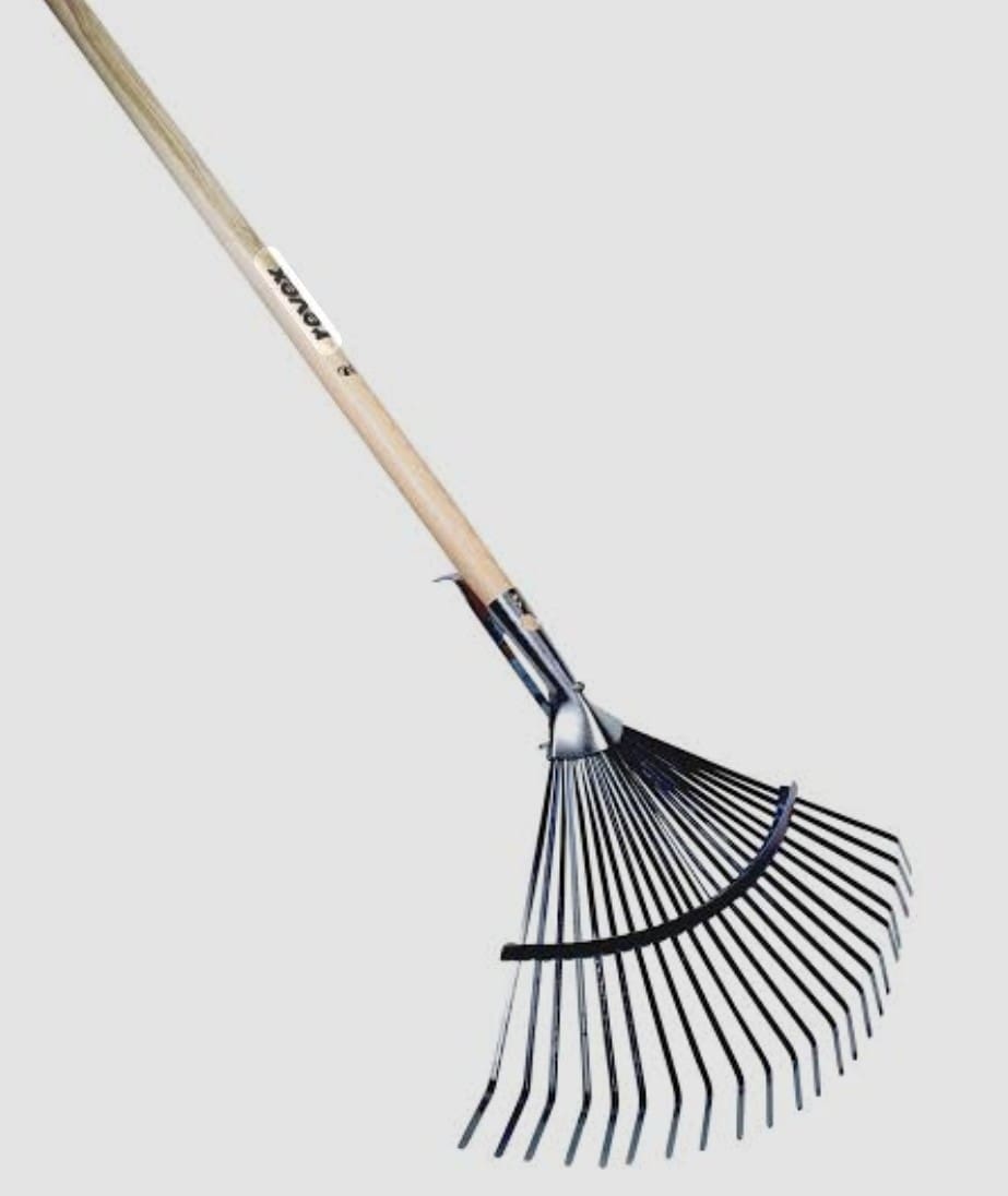 Balai bi-matière fil plat EM Revex – balai à gazon pour l’entretien du jardin Balai bi-matière fil plat EM Revex avec manche en bois pour ramasser les feuilles et l’herbe coupée