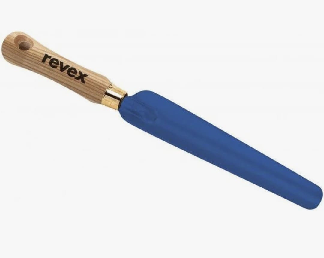 Couteau désherbeur bleu Revex – outil manuel de jardinage pour désherber en profondeur Couteau désherbeur bleu Revex avec lame en acier pour retirer les mauvaises herbes et repiquer les plants