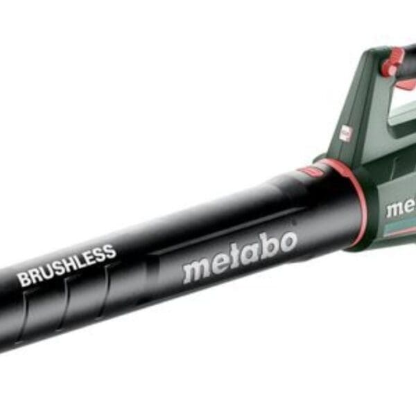 Souffleur sans fil Metabo 18 V Brushless pour le nettoyage des feuilles, poussières et débris dans le jardin, sur les allées et les terrasses.