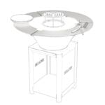 Tour de brasero rond pour Brazir 640 offrant une surface de travail autour du foyer