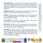 Sachet de graines de haricot nain Odéon