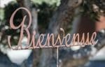 Lettrage « Bienvenue » en métal avec tige pour jardin