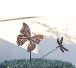 Décoration libellule en métal rouillé pour jardin