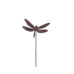 Libellule Métal Rouillé 14 cm sur tige H.83 cm