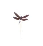 Libellule Métal Rouillé 14 cm sur tige H.83 cm