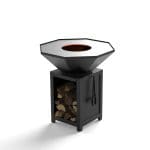 Brasero classique octogonal de 840 mm en acier thermolaqué avec socle M