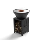 Brasero classique rond de 640 mm en acier thermolaqué avec socle M