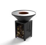 Brasero classique rond de 840 mm en acier thermolaqué avec socle M